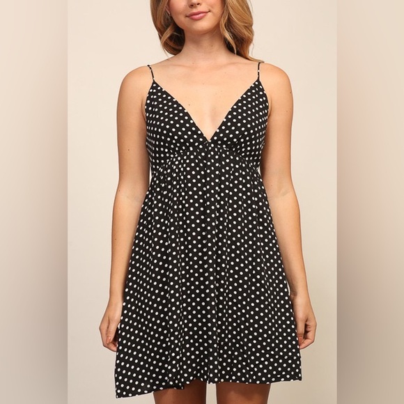 Open Back Polka Dot Mini Dress - Picture 8 of 16